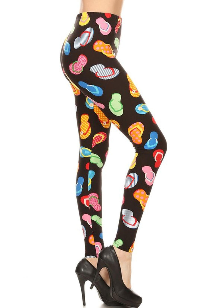 Buttery Smooth Jumbo Beach Sandals Leggings - XSmall