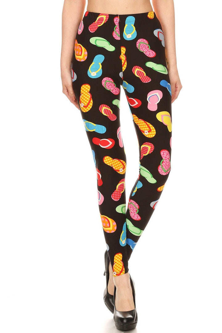 Buttery Smooth Jumbo Beach Sandals Leggings - XSmall