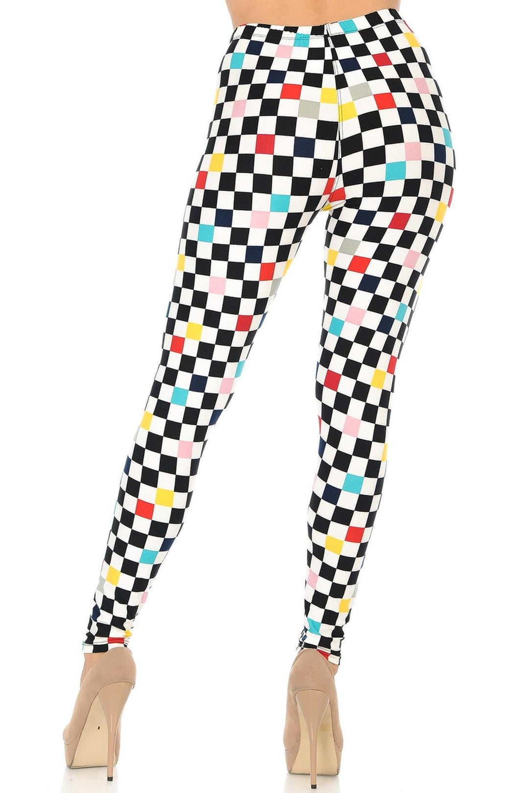 Buttery Smooth Color Accent Checkered Leggings