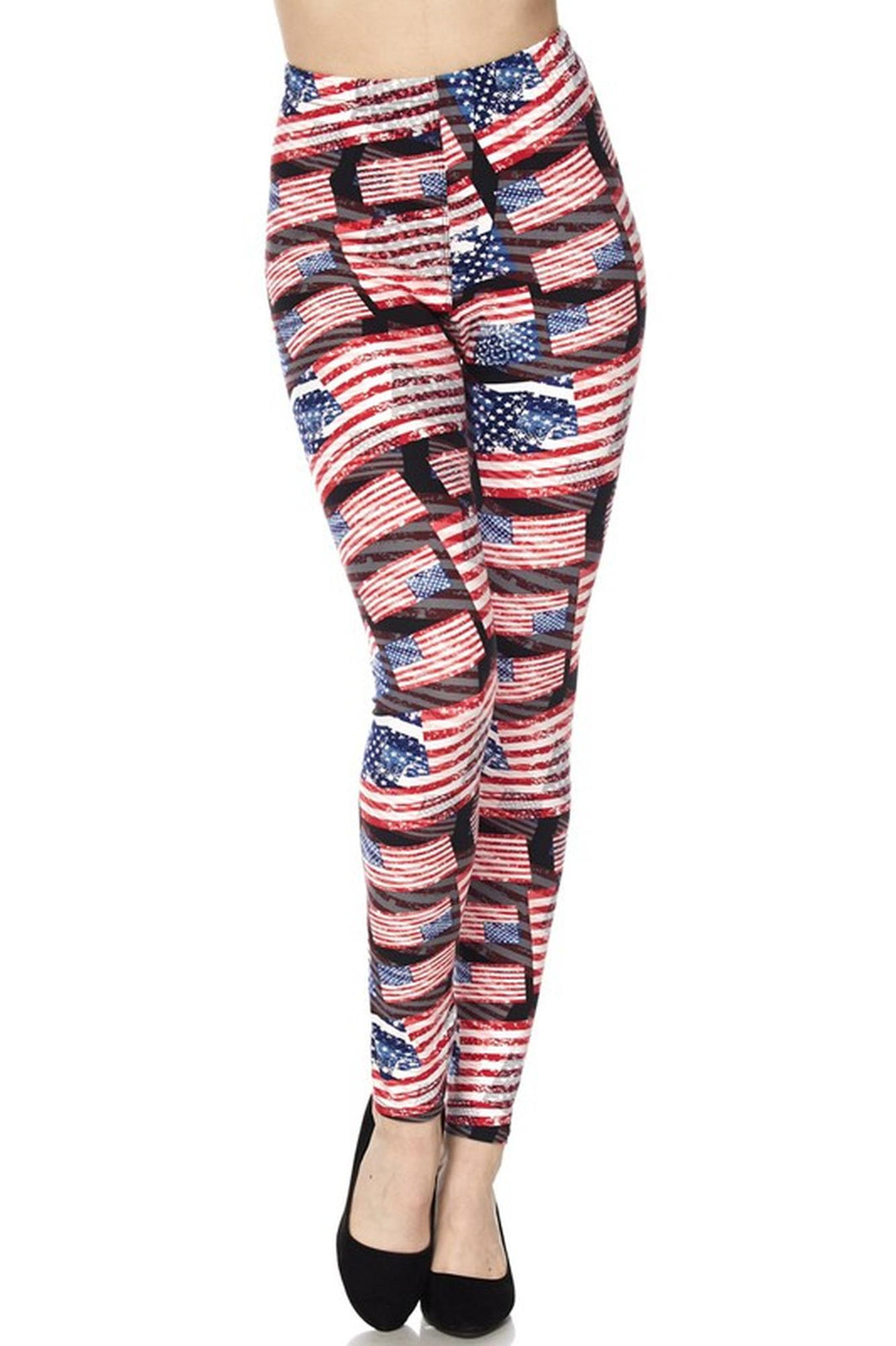 Buttery Smooth 3D Hologram USA Flag Leggings