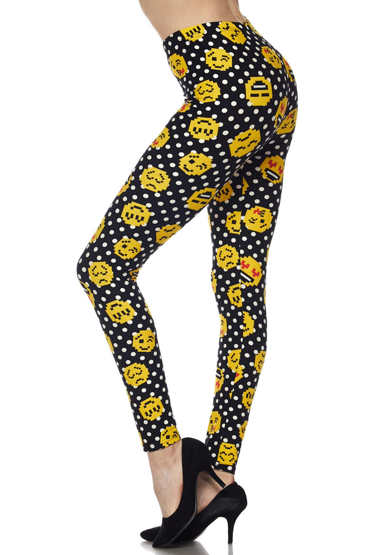 Buttery Smooth Retro Pixel Arcade Emoji Leggings