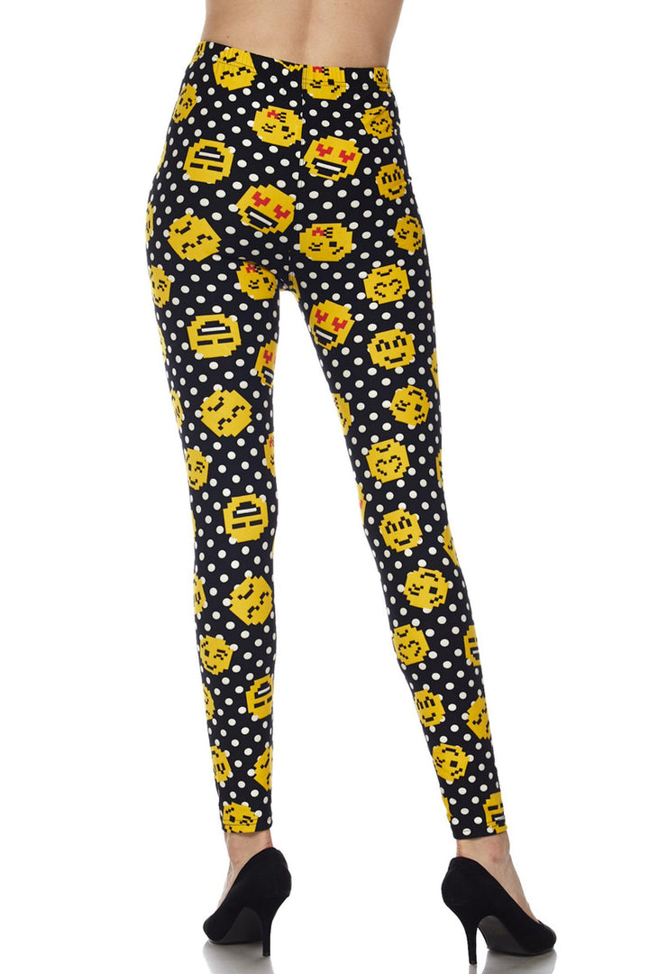 Buttery Smooth Retro Pixel Arcade Emoji Leggings