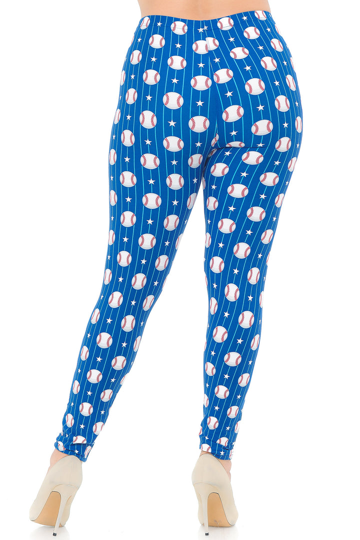 Buttery Smooth Love of Baseball Plus Size Leggings