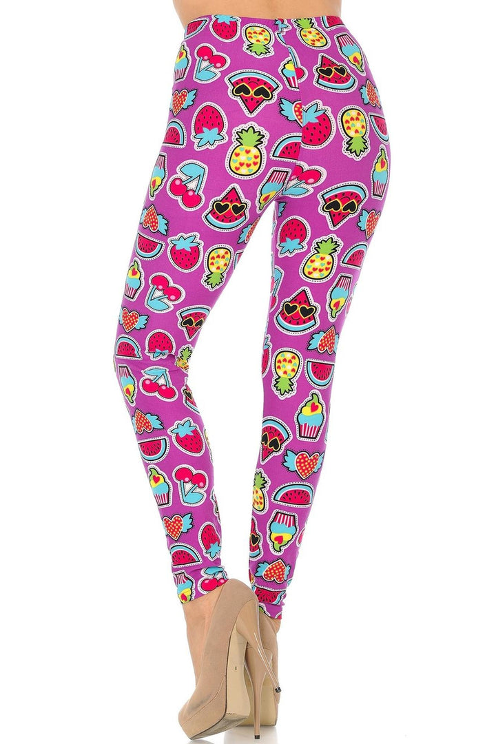 Buttery Smooth  Cartoon Fruit Leggings