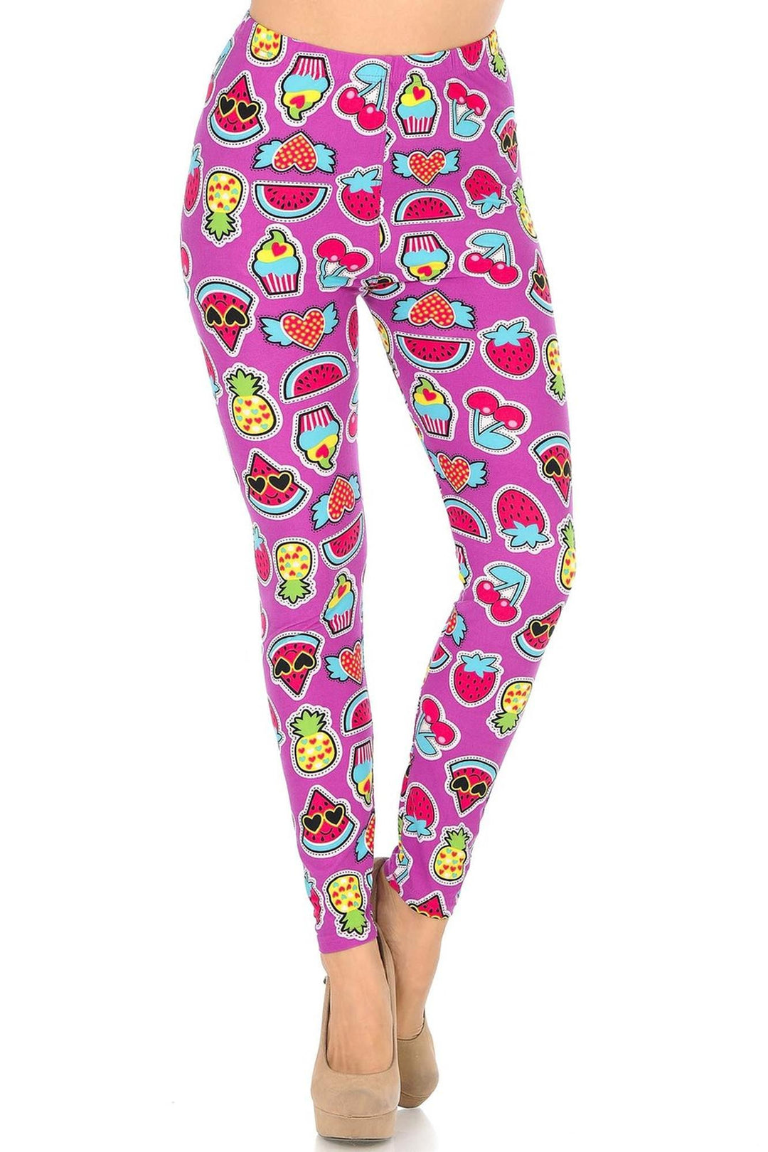 Buttery Smooth  Cartoon Fruit Leggings