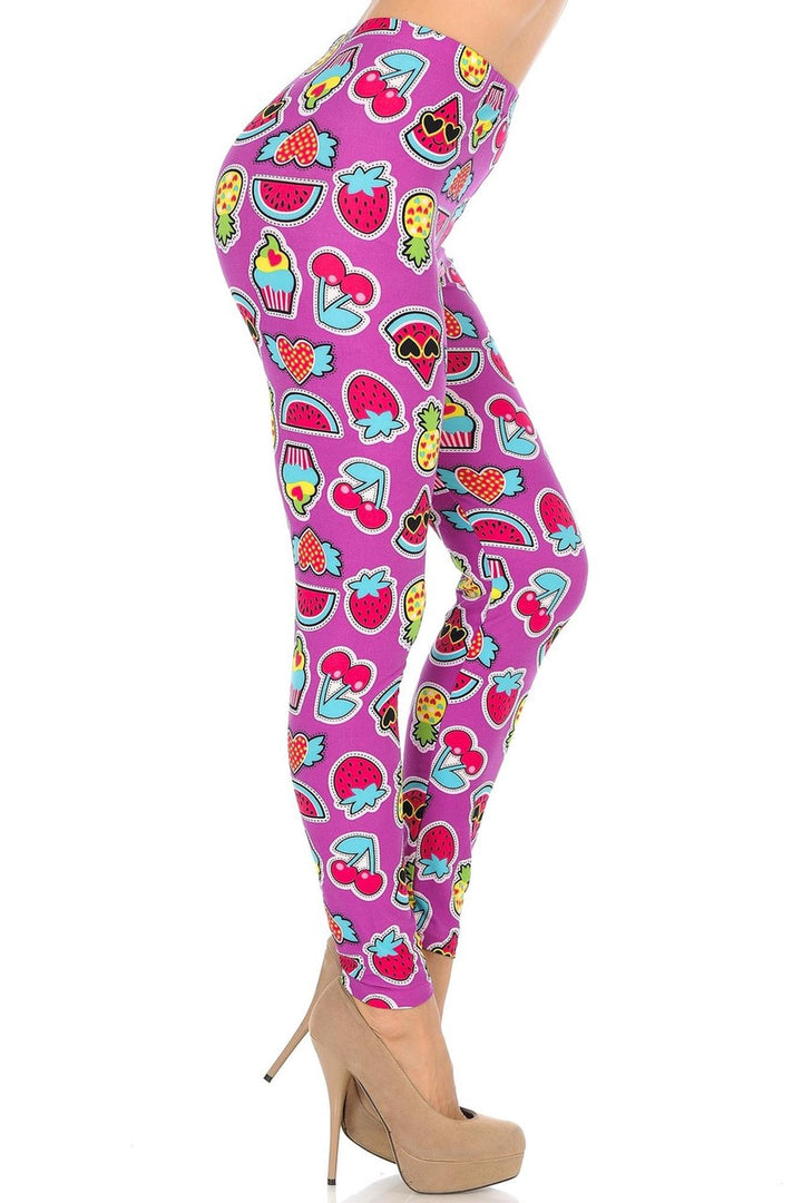 Buttery Smooth  Cartoon Fruit Leggings