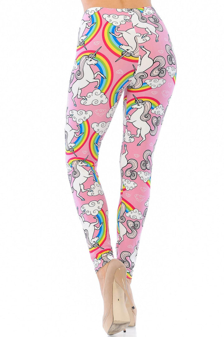 Buttery Smooth Pink Rainbow Unicorn Leggings