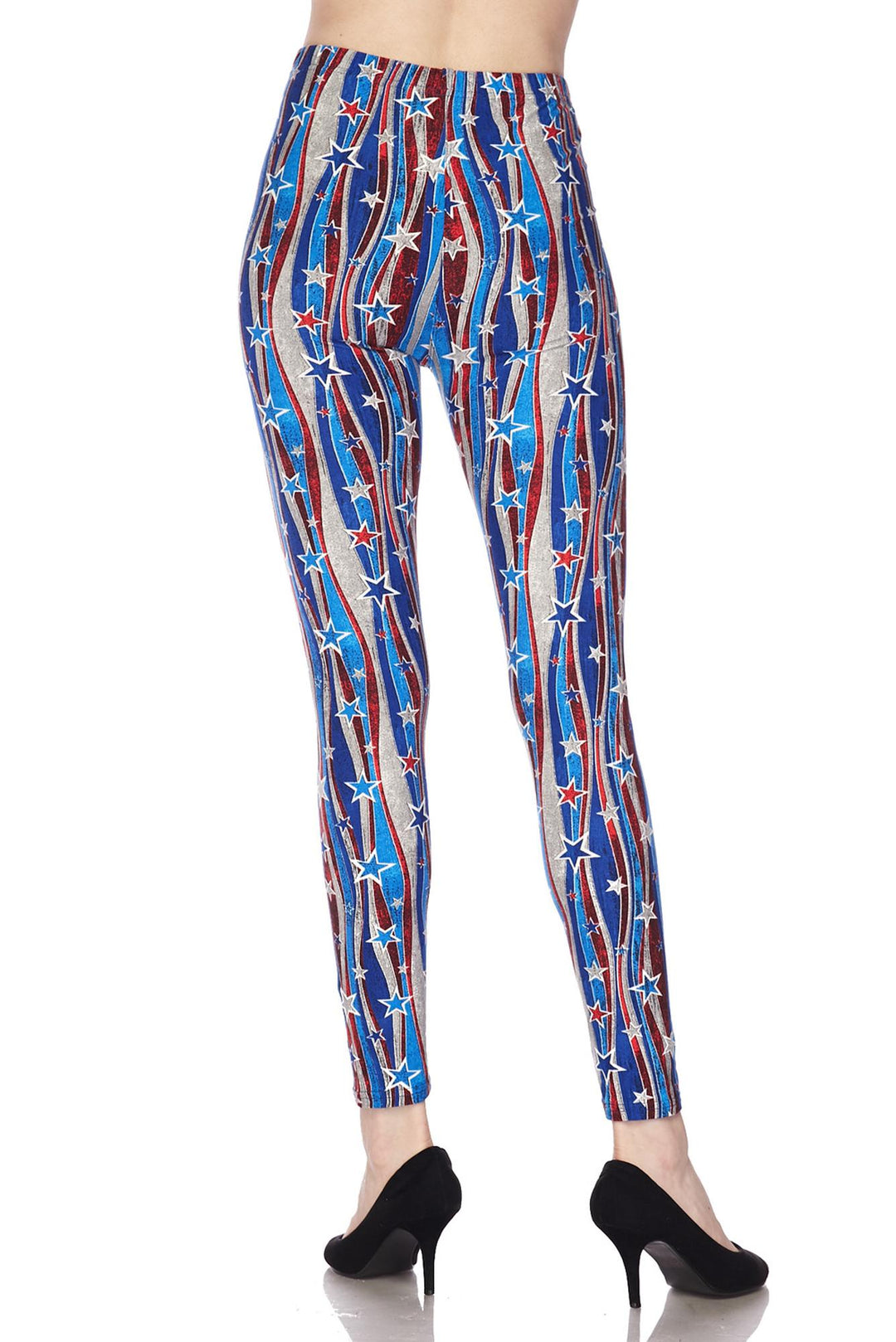 Buttery Smooth Metallic USA Flag Leggings