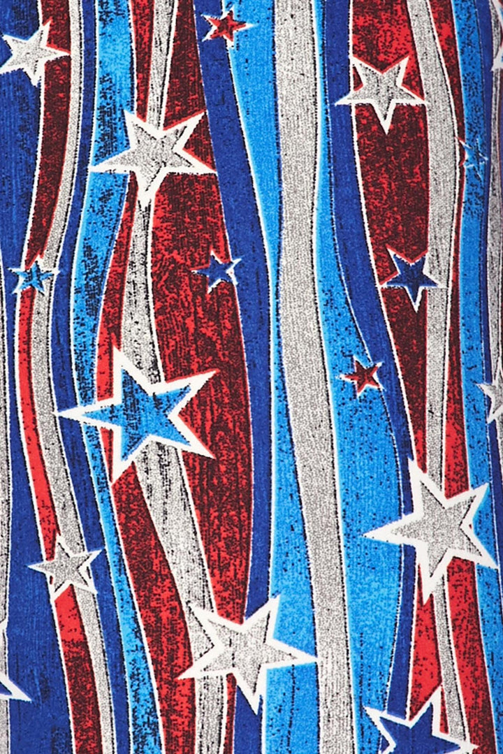 Buttery Smooth Metallic USA Flag Leggings