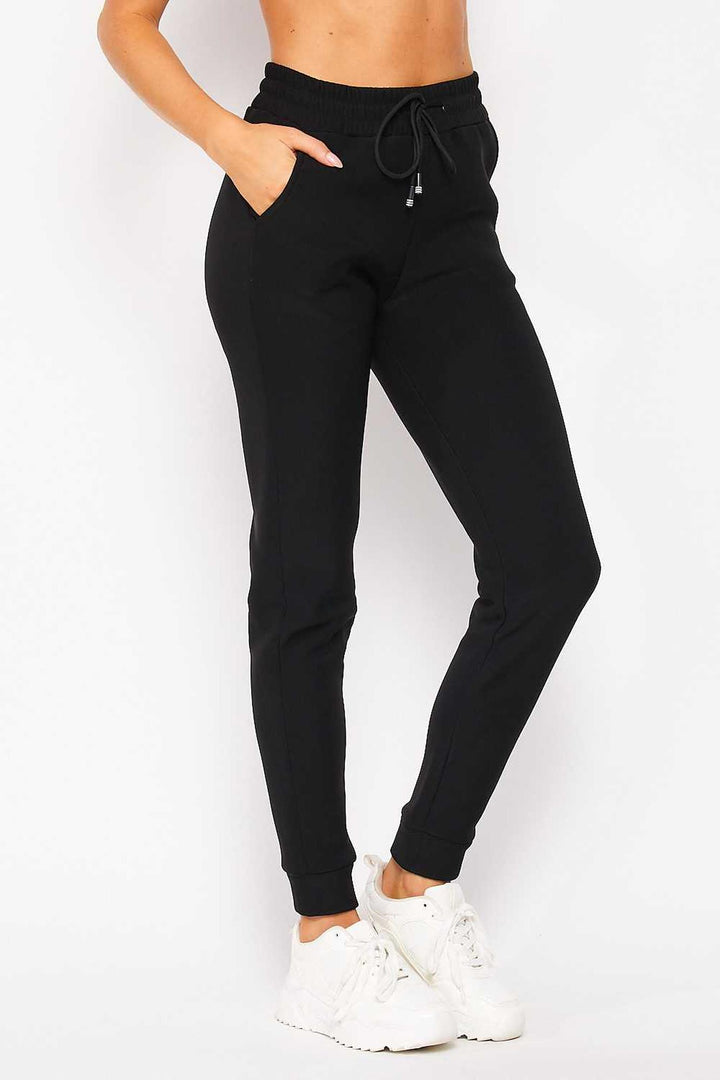 Scuba Solid Thick Fleece Lined Jogger with Drawstring