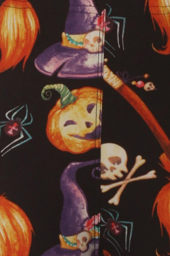 Buttery Smooth Pumpkins Witch's Watercolor Halloween Leggings