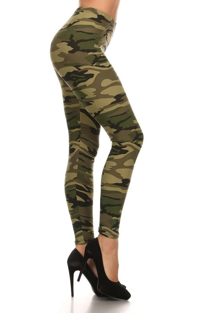 Buttery Smooth Green Camouflage  Leggings