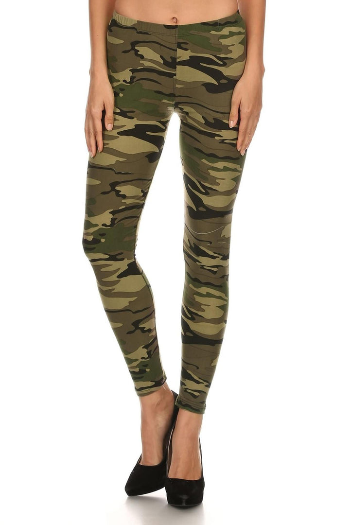 Buttery Smooth Green Camouflage  Leggings