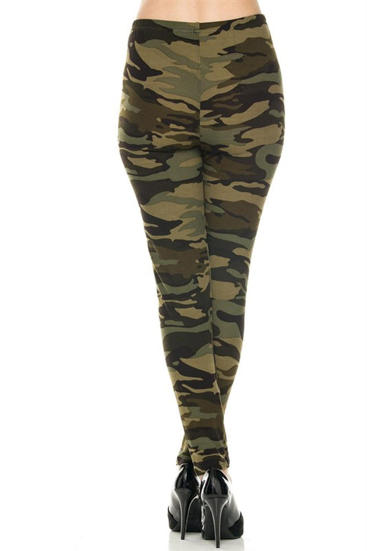 Buttery Smooth Plus Size Green Camouflage Leggings