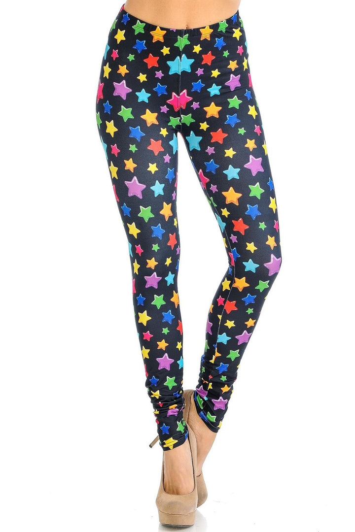 Creamy Soft Colorful Cartoon Stars Leggings - Signature Collection