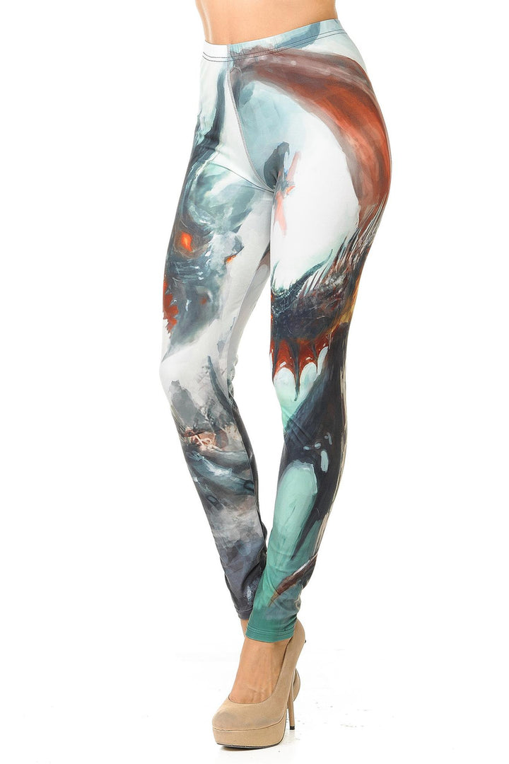 Creamy Soft Feral Dragons Leggings