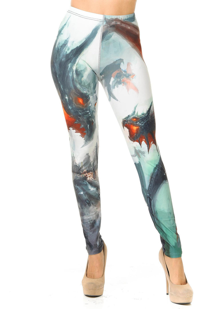 Creamy Soft Feral Dragons Leggings