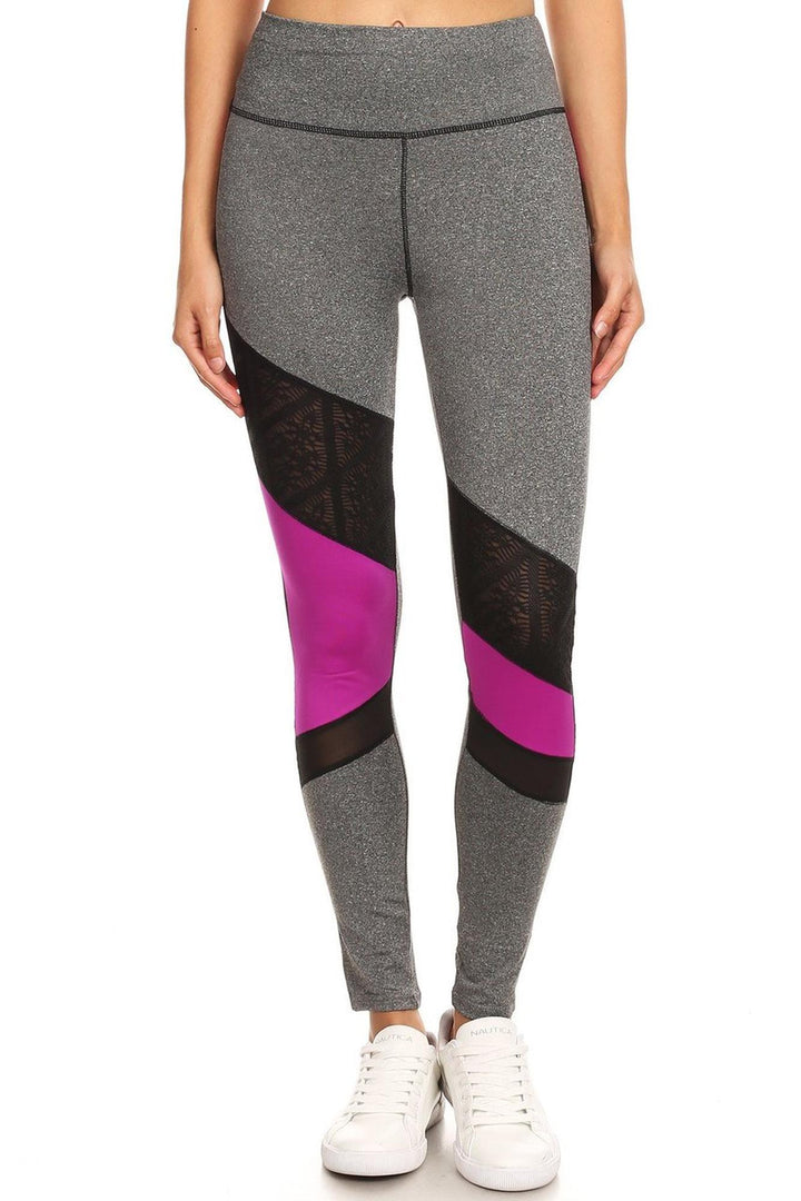 Premium Triangular Mesh Panel Workout Leggings