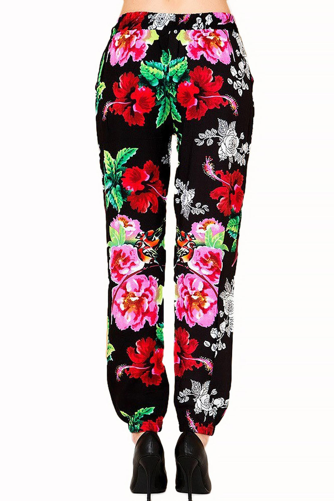 Colorful Floral Burst Fashion Harem Joggers