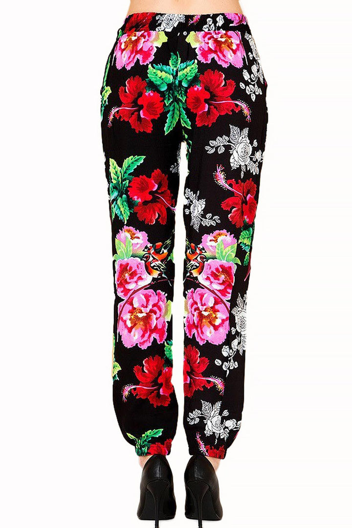 Colorful Floral Burst Fashion Harem Joggers