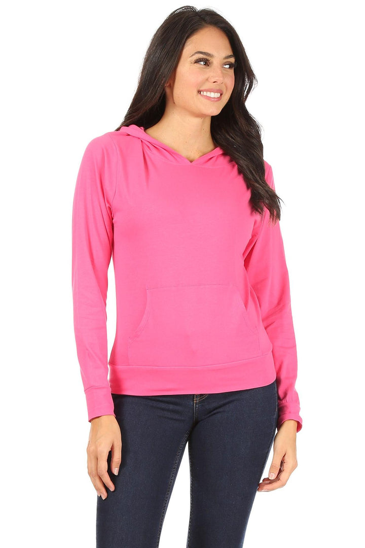 Solid Basic Cotton Pullover Hoodie