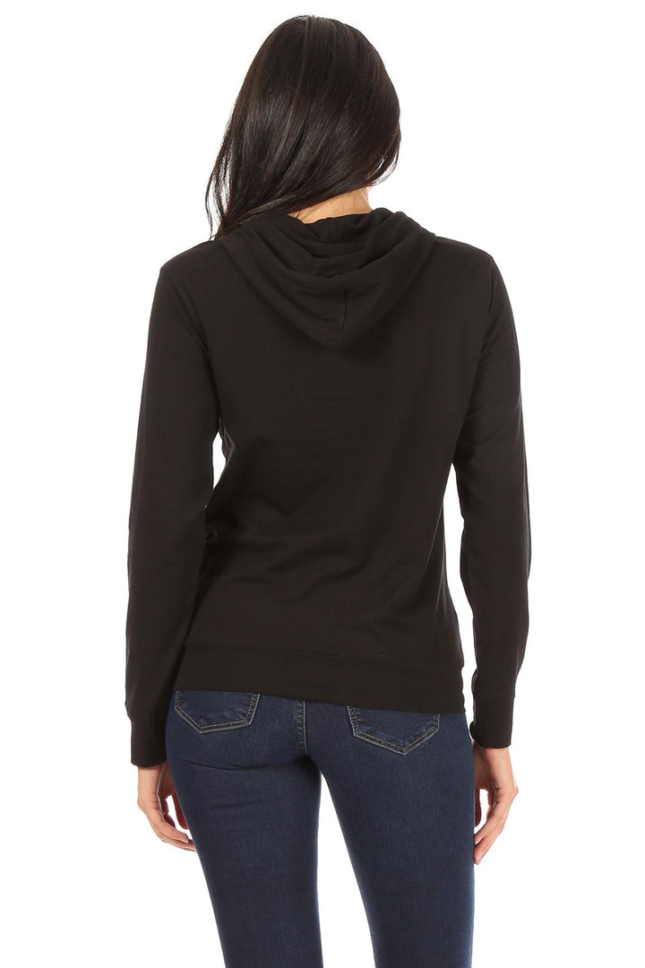 Solid Basic Cotton Pullover Hoodie