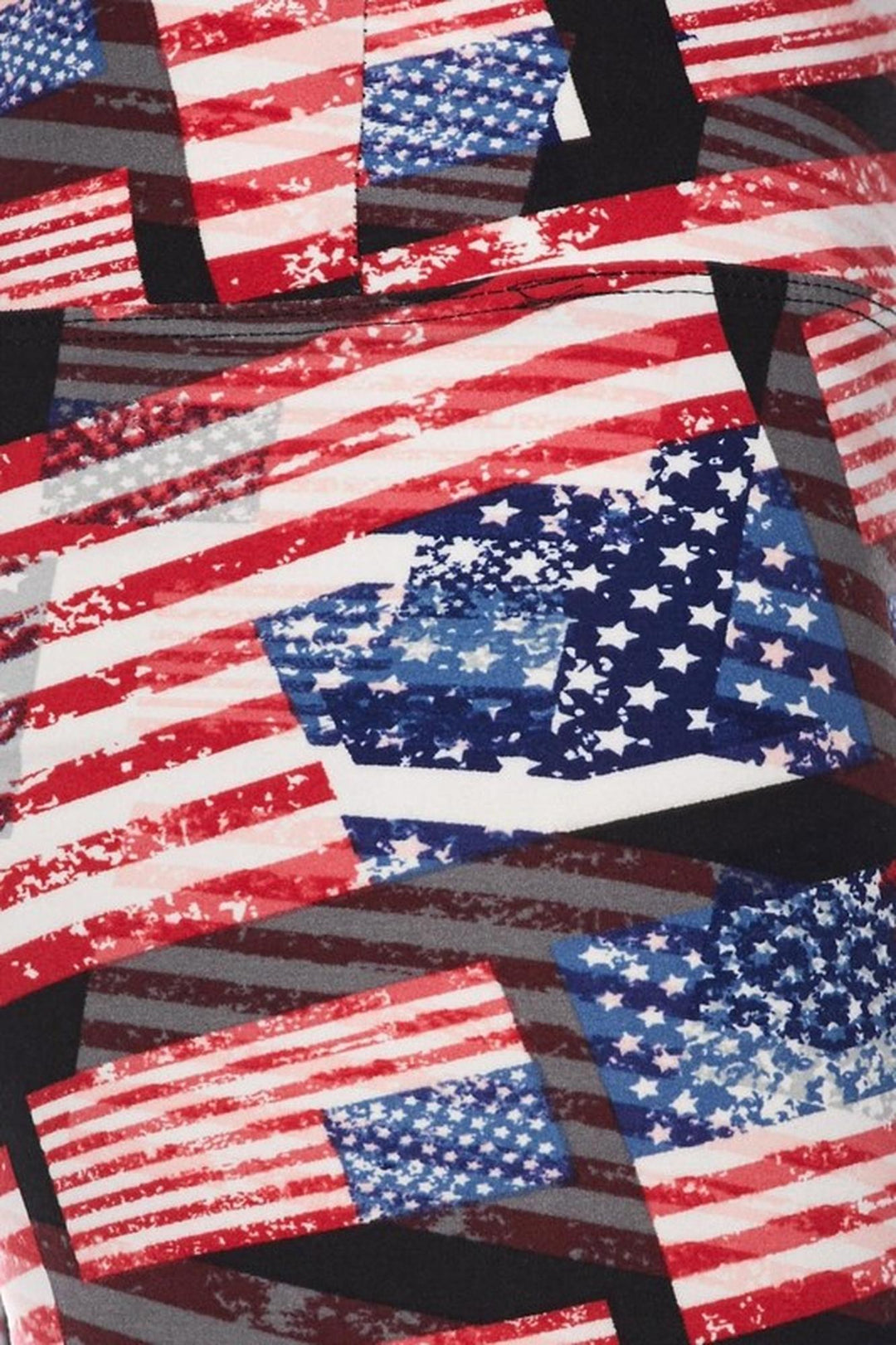 Buttery Smooth High Waisted 3D Hologram USA Flag Leggings