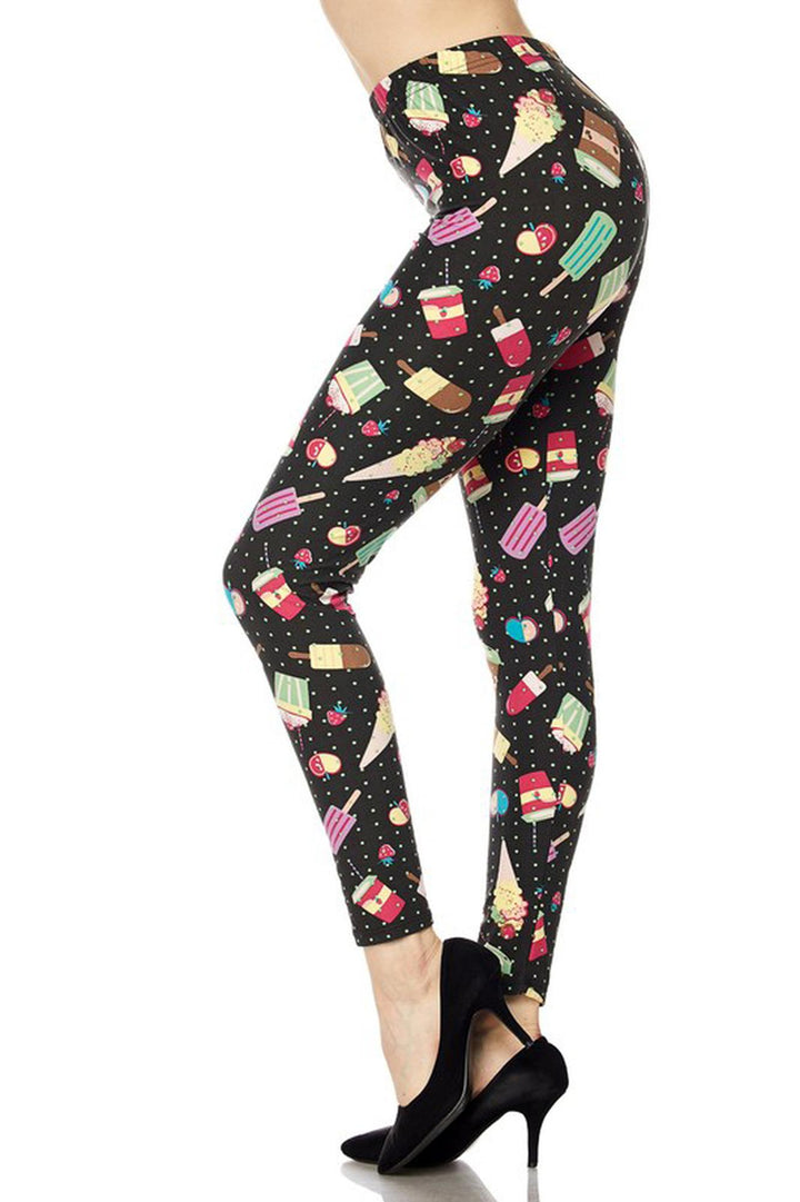 Buttery Smooth Delicious Summer Treats Leggings - Mint Mini Dots