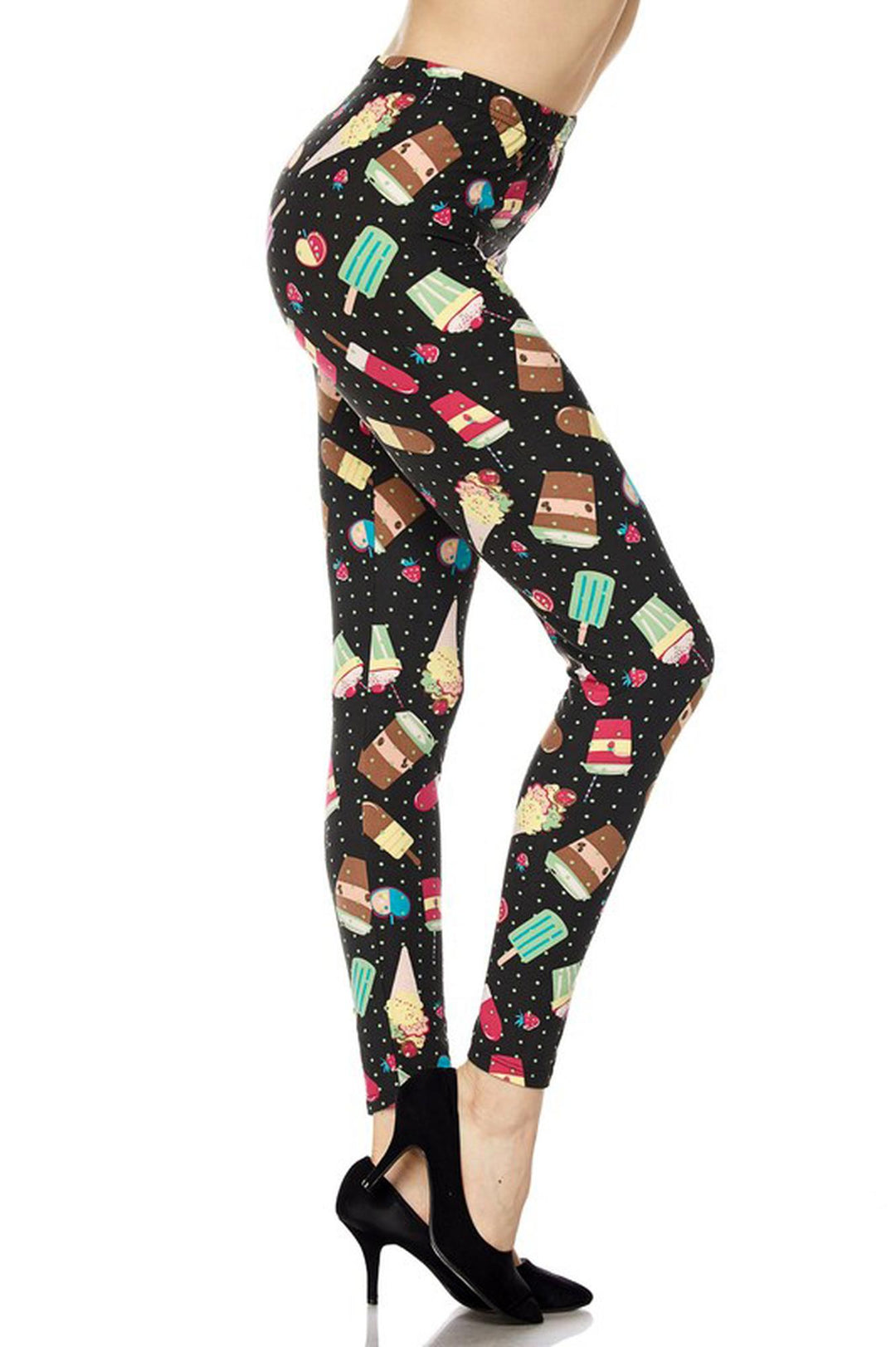 Buttery Smooth Delicious Summer Treats Leggings - Mint Mini Dots