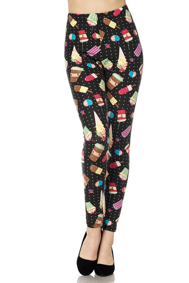 Buttery Smooth Delicious Summer Treats Leggings - Mint Mini Dots