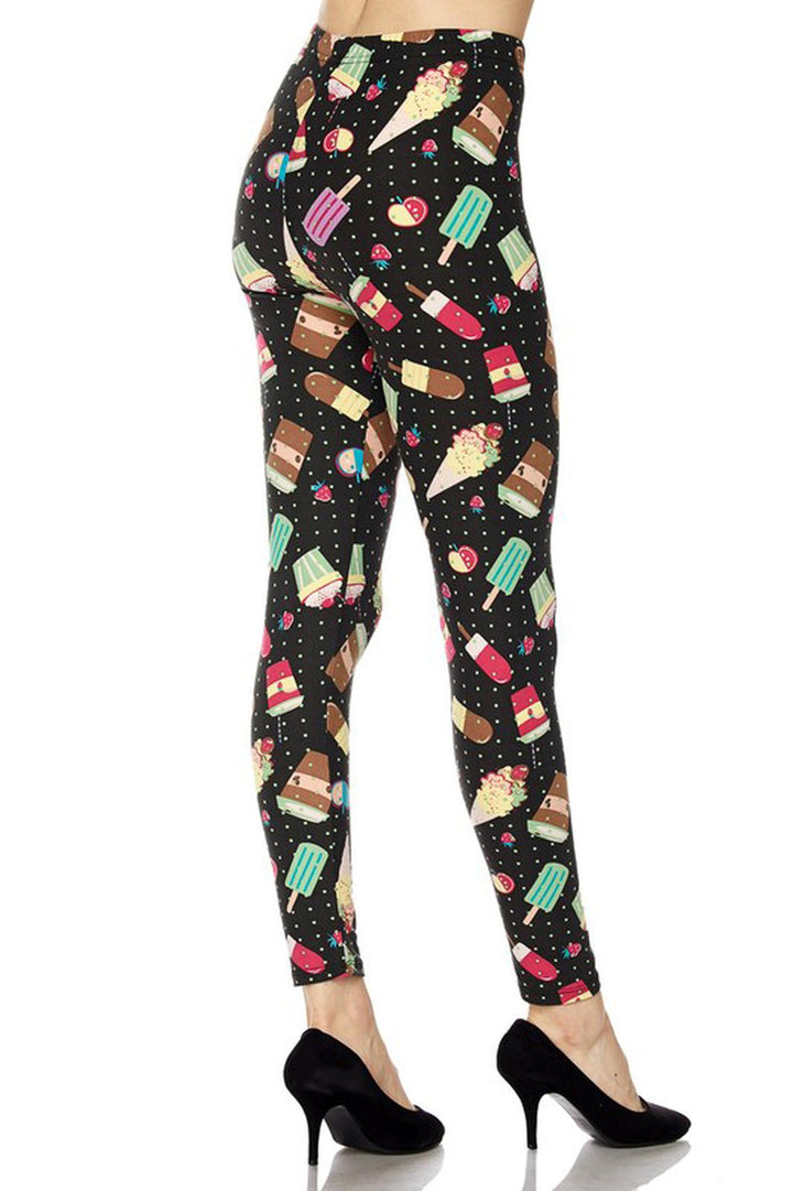 Buttery Smooth Delicious Summer Treats Leggings - Mint Mini Dots