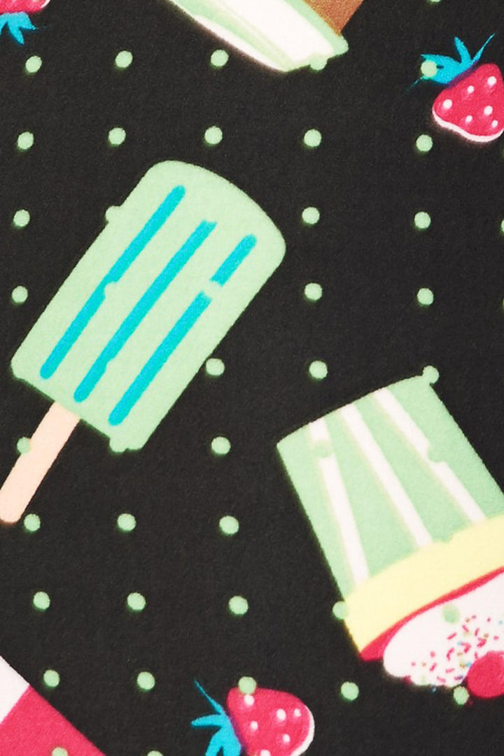 Buttery Smooth Delicious Summer Treats Leggings - Mint Mini Dots
