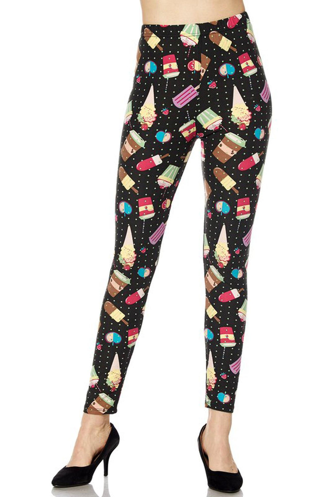 Buttery Smooth Delicious Summer Treats Leggings - Mint Mini Dots