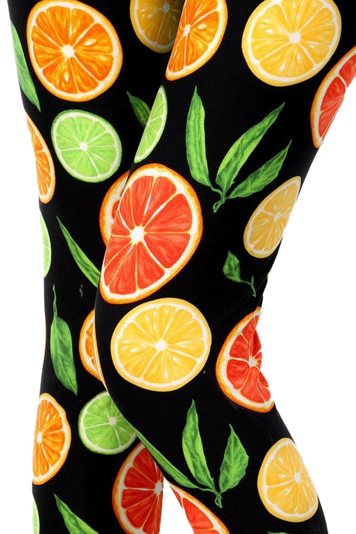 Buttery Smooth Plus Size Citrus Fruit Leggings