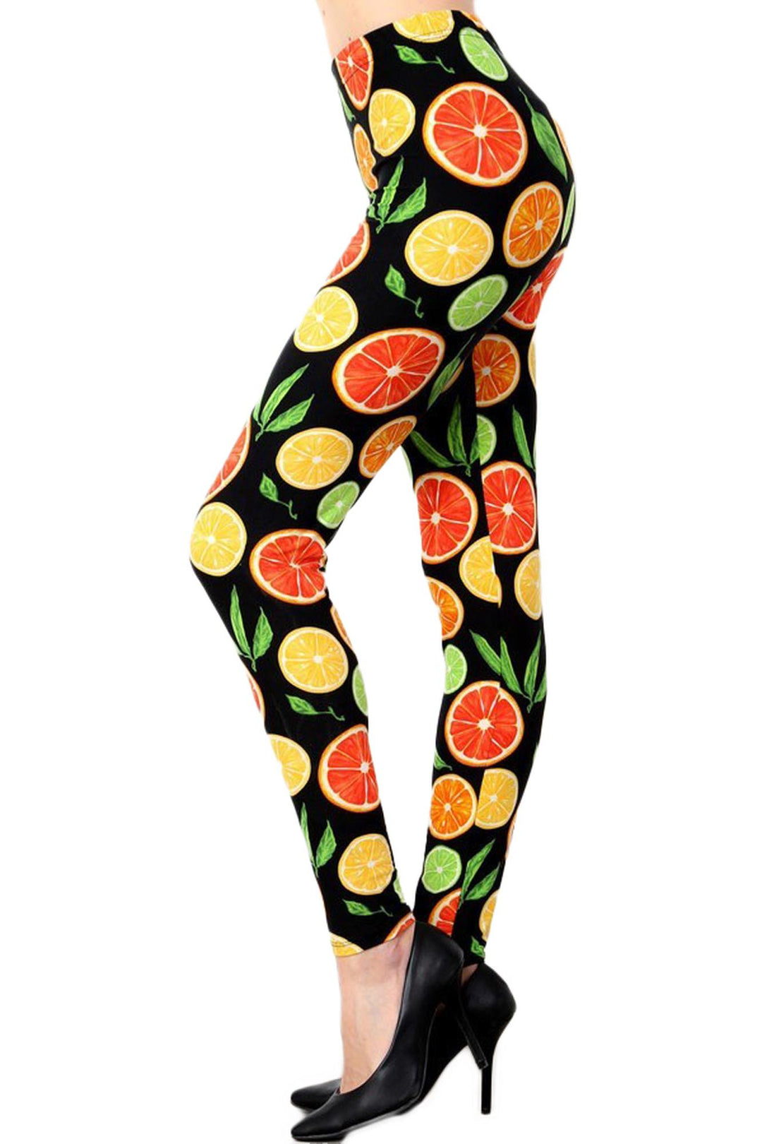 Buttery Smooth Plus Size Citrus Fruit Leggings