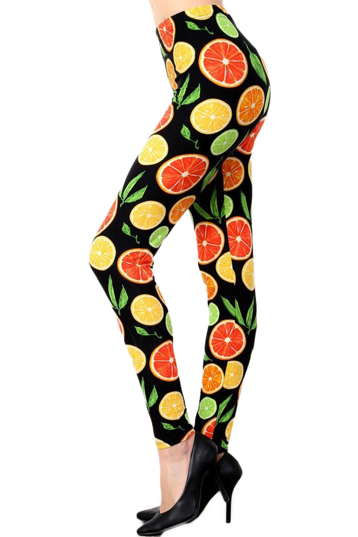 Buttery Smooth Plus Size Citrus Fruit Leggings