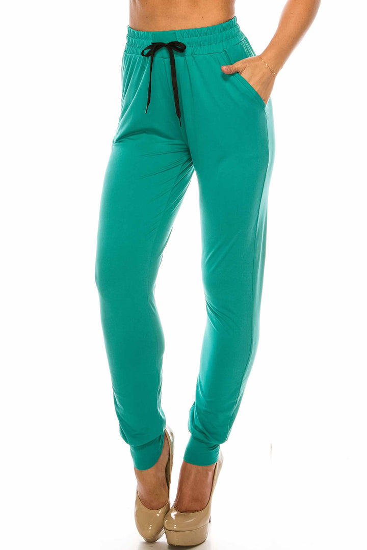 Buttery Soft Solid Basic Jade Joggers - EEVEE