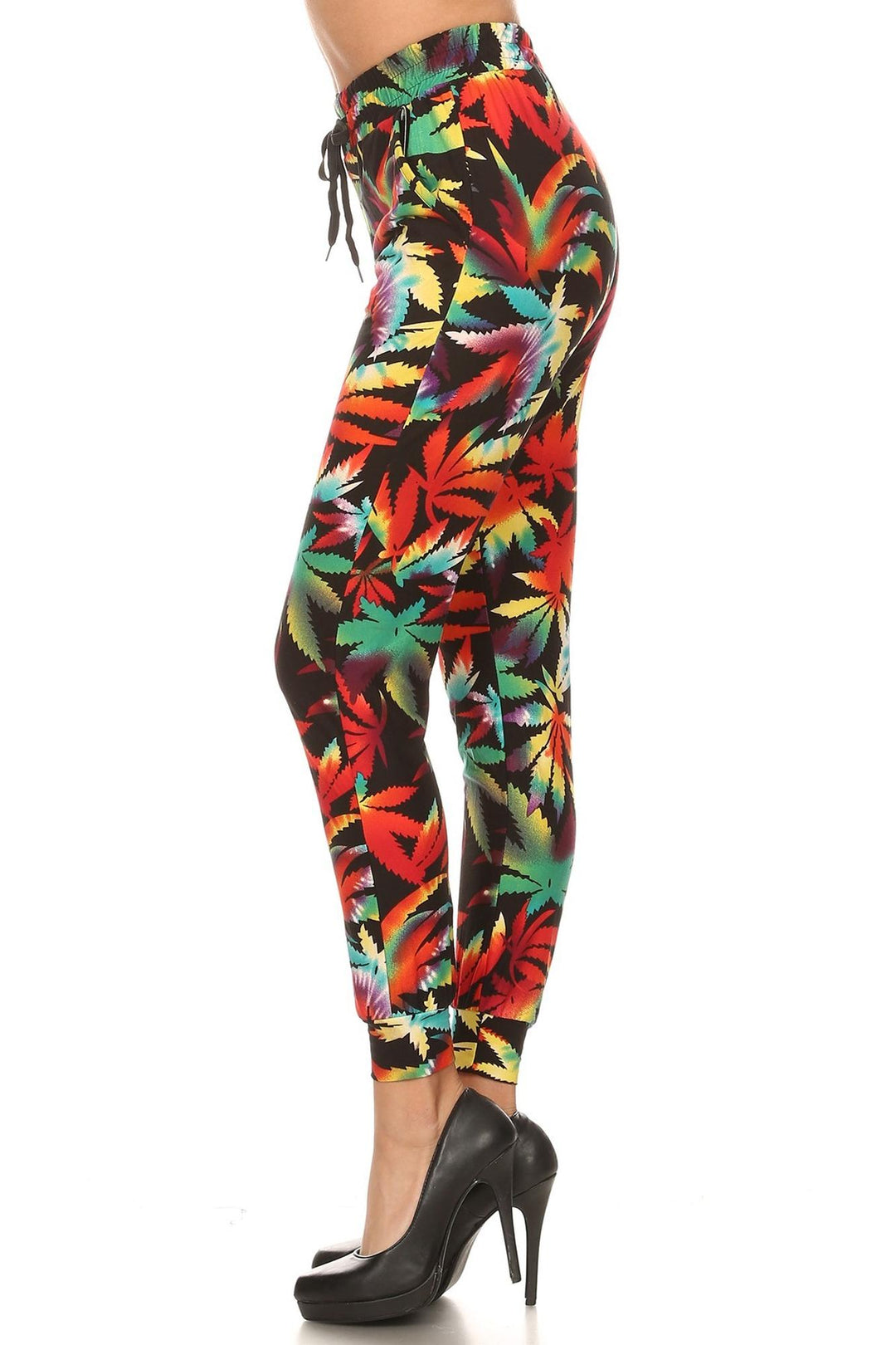 Buttery Soft Rainbow Marijuana Joggers