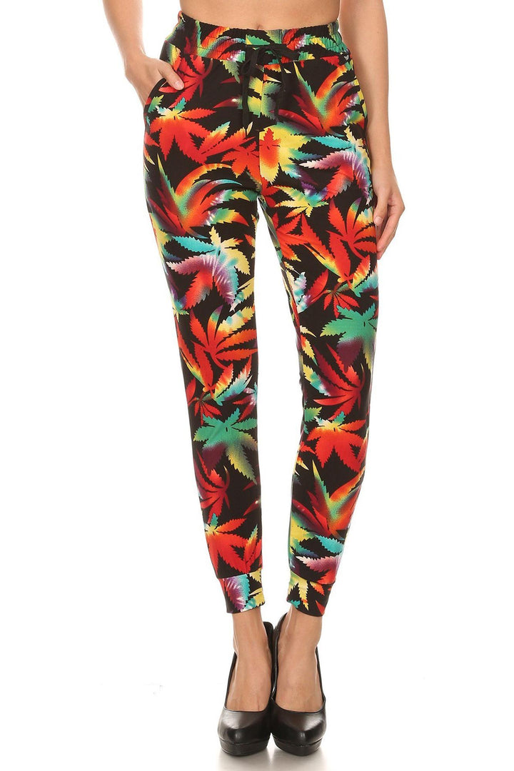 Buttery Soft Rainbow Marijuana Joggers