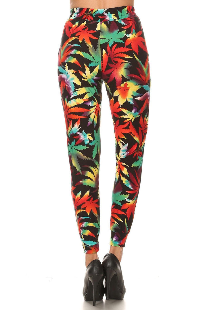 Buttery Soft Rainbow Marijuana Joggers