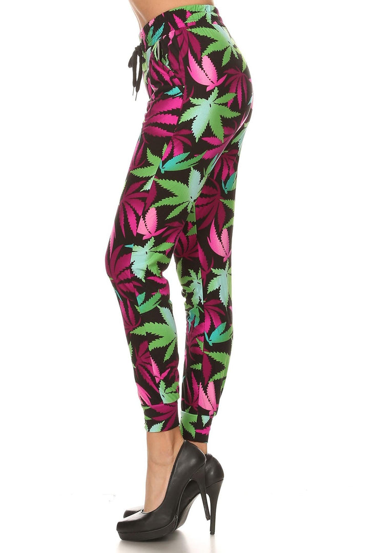 Buttery Soft Fuchsia Marijuana Joggers