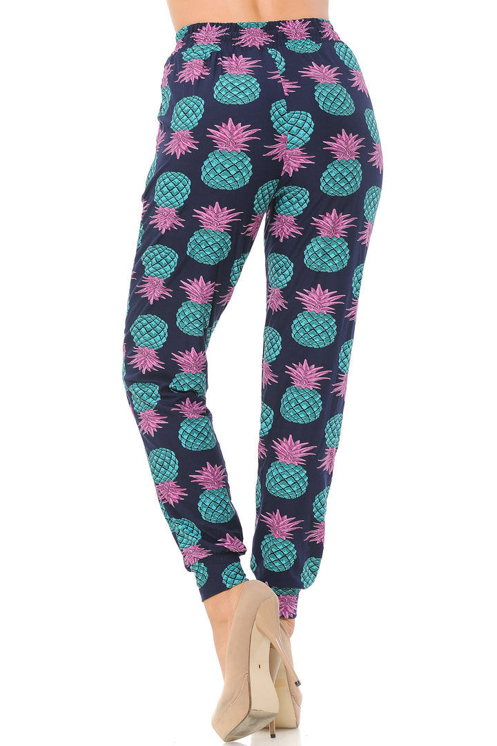 Buttery Soft Teal Pineapple Women's Joggers