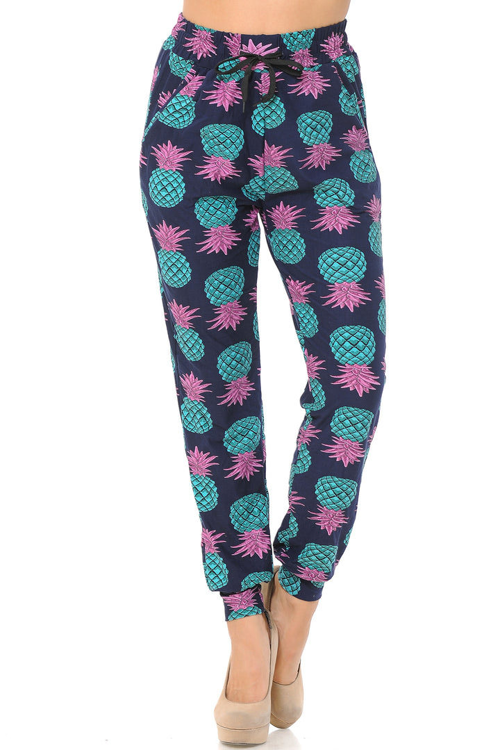Buttery Soft Teal Pineapple Women's Joggers