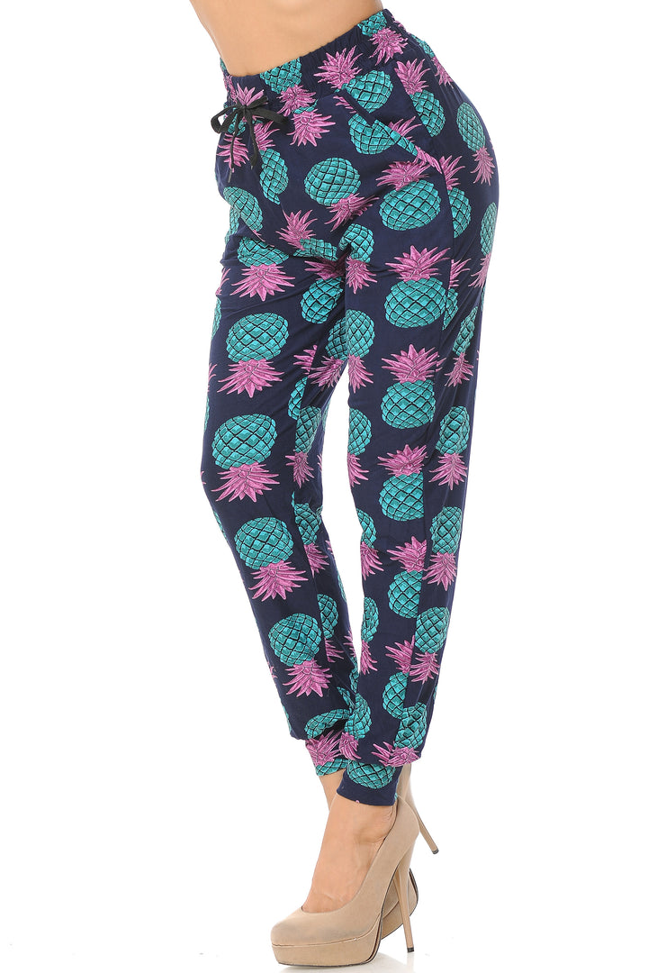 Buttery Soft Teal Pineapple Women's Joggers