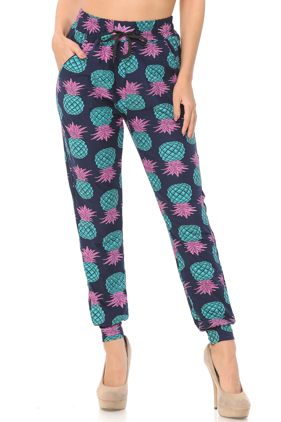 Buttery Soft Teal Pineapple Women's Joggers