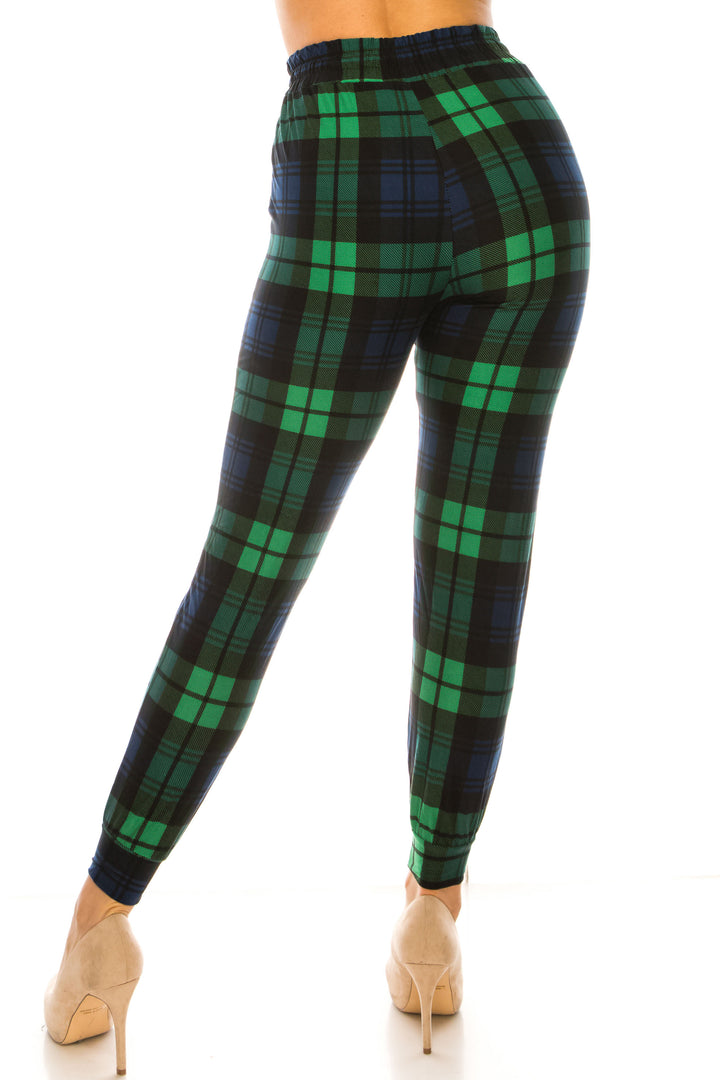Buttery Soft Green Plaid Joggers