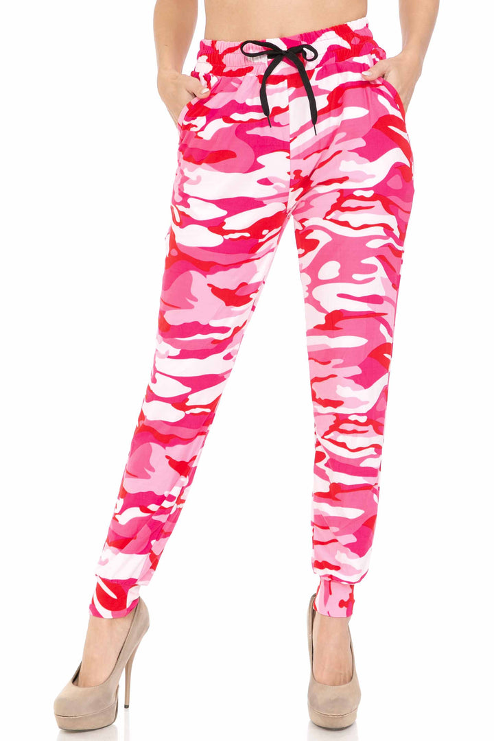 Buttery Soft Pink Camouflage Joggers - EEVEE