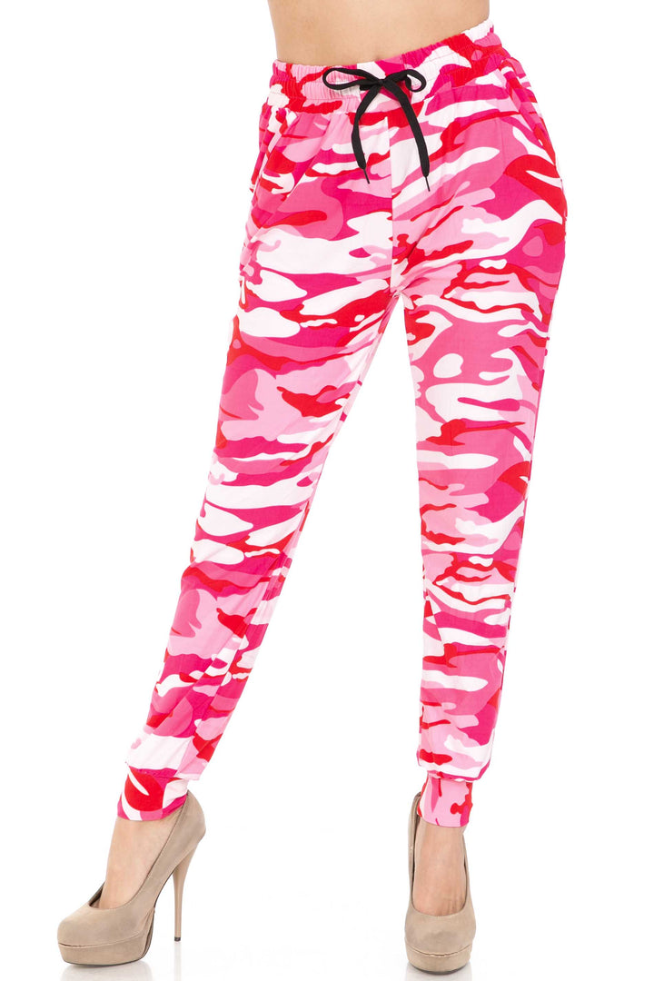 Buttery Soft Pink Camouflage Joggers - EEVEE