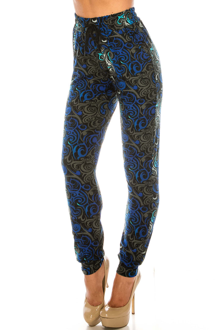 Buttery Soft Blue Twisted Swirl Joggers