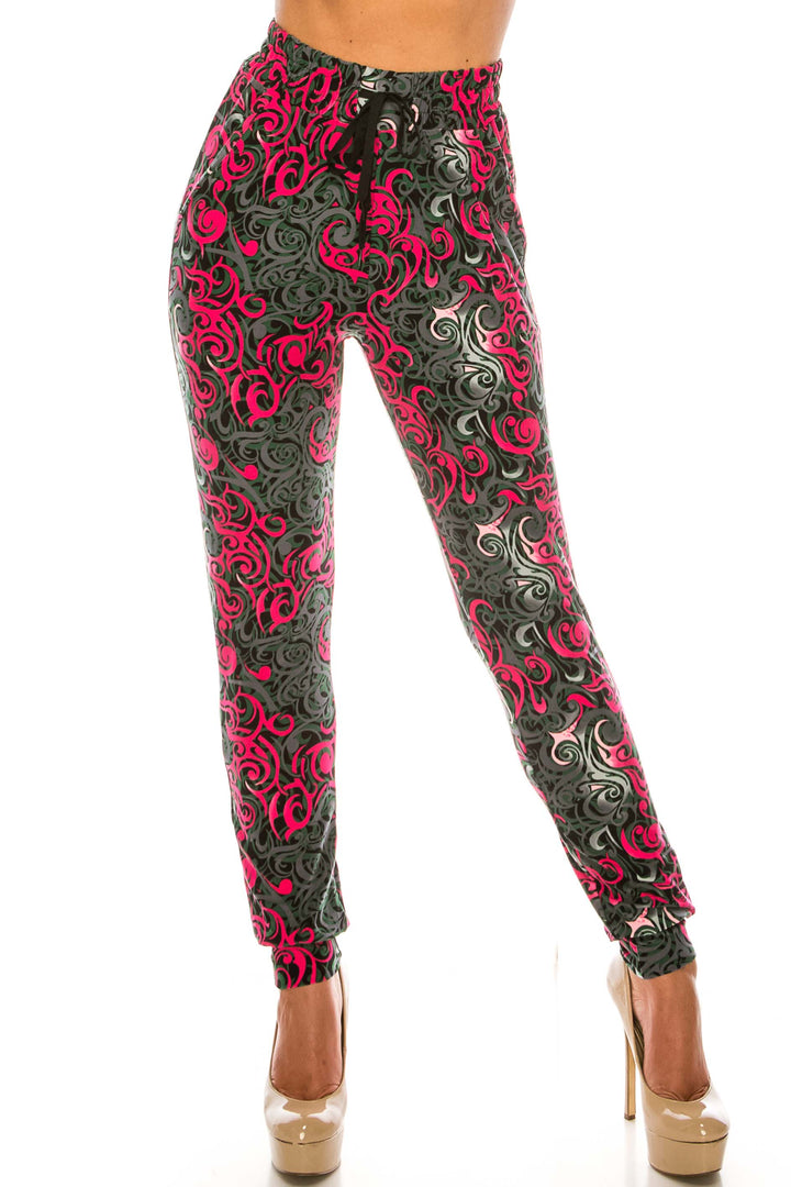 Buttery Soft Fuchsia Twisted Swirl Joggers
